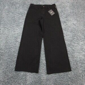 Indigo Six Jeans Womens 10 Black Scissor Cut Wide Leg High Rise 31x29* NWT